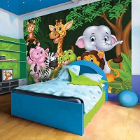 Флізелінові фото шпалери для дитячої кімнати 254x184 см Тварини (11412V4)+клей