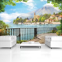 Флизелиновые 3д фото обои море 368x254 см Вид (11419V8)+клей