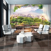 Флізелінові 3D фото шпалери природа 368x254 см Гірська тераса (11420V8)+клей
