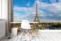 Флизелиновые фотообои город Париж 368x280 см Вид на Эйфелеву башню (11422V10) +клей