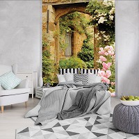 Флизелиновые фотообои 3Д в гостиную природа 206x275 см Аллея (11423VEA)+клей
