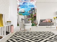 Флизелиновые фотообои 3D природа пейзаж 184x254 см Корабль приплыл (11425V4A)+клей