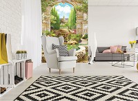 Флизелиновые 3д фото обои лилии 184x254 см Вид через арку (11428V4A)+клей - вид 6 миниатюра