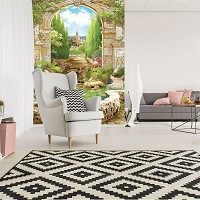Флизелиновые 3D фото обои в цветок 206x275 см Вид через арку (11428VEA)+клей - вид 7 миниатюра