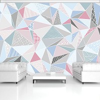 Флизелиновые фотообои 460x300 см Абстракция разноцветные треугольники (11458V12) +клей