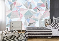 Флизелиновые фотообои 312x219 см Абстракция разноцветные треугольники (11458VEXXL) +клей