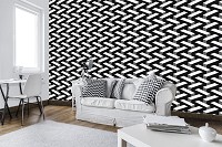 Флизелиновые фотообои 368x280 см 3д Черно-белая абстракция в виде мозаики (11460V10) +клей