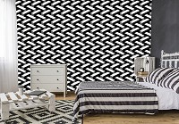 Флизелиновые 3д фотообои абстрактные 416x290 см Черно-белая абстракция в виде мозаики (11460VEXXXXL) +клей