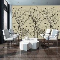 Флизелиновые  фото обои 254x184 см Дерево и птицы (11466V4)+клей