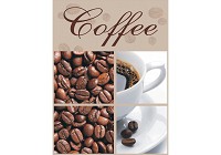 Кава флізелінові фотошпалери 184x254 см Колаж із кавових чашок та зерен (114V4A)+клей - вид 1 мініатюра