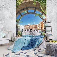 Флизелиновые 3D фотообои Венеция на кухне 206x275 см Вид (11511VEA)+клей