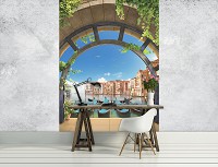 Флизелиновые 3D фотообои Венеция на кухне 206x275 см Вид (11511VEA)+клей - вид 6 миниатюра