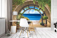 Флизелиновые красивые фото обои 3Д Вид на море (11551V)+клей