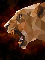 Флізелінові фото шпалери абстракції на стіні 206x275 см Лев (11557VEA)+клей - вид 1 мініатюра