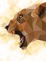 Флизелиновые фото обои 206x275 см Лев (11558VEA)+клей - вид 1 миниатюра