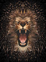Флизелиновые фото обои животные 184x254 см Лев (11559V4A)+клей - вид 1 миниатюра