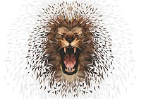 Флизелиновые фотообои с котятами животные 368x280 см Рык льва на светлом фоне (11560V10) +клей - вид 1 миниатюра