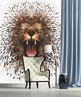 Флизелиновые фото обои с котятами 184x254 см Лев (11560V4A)+клей