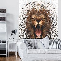 Флизелиновые фото обои котики 206x275 см Лев (11560VEA)+клей - вид 6 миниатюра