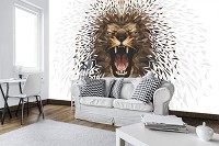 Флизелиновые фото обои диких животных Лев (11560V)+клей