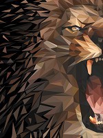 Флизелиновые фотообои абстракция в интерьере 206x275 см Лев (11561VEA)+клей - вид 1 миниатюра