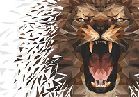 Флизелиновые фотообои с геометрическими фигурами животные 460x300 см Лев вблизи на светлом фоне (11562V12) +клей - вид 1 миниатюра