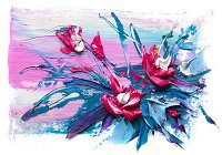 Флизелиновые фотообои 254x184 см Масляные цветы (11573V4)+клей - вид 1 миниатюра