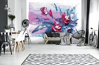 Флизелиновые фотообои абстракция 312x219 см Масляные цветы (11573VEXXL)+клей