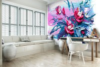 Флизелиновые фото обои 416x254 см Масляные цветы (11573VEXXXL)+клей