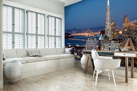 Флизелиновые 3D фото обои ночной город 312x219 см Сан-Франциско (11574VEXXL)+клей