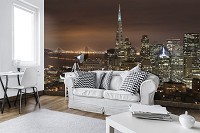 Флизелиновые 3D обои город фото 254x184 см Сан-Франциско (11575V4)+клей
