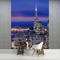Флізелінові 3D фото шпалери нічний місто 206x275 см Сан Франциско (11576VEA)+клей - вид 5 мініатюра