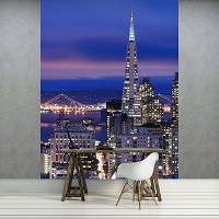 Флізелінові 3D фото шпалери нічний місто 206x275 см Сан Франциско (11576VEA)+клей - вид 6 мініатюра