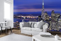 Флизелиновые 3D фото обои в комнату ночной город 312x219 см Сан-Франциско (11576VEXXL)+клей - вид 7 миниатюра