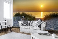 Флизелиновые 3д фотообои морские 312x219 см Закат солнца на пляже (11577VEXXL) +клей