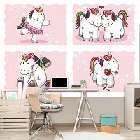 Флизелиновые фото обои с животным принтом 254x184 см Единорог (11586V4)+клей