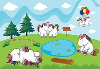 Флизелиновые фото обои в романтическом стиле Единорог (11587V)+клей - вид 1 миниатюра