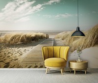 Флизелиновые 3D фото обои в морском стиле пляж (11593V)+клей