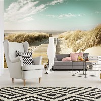 Флизелиновые 3д фотообои на кухню 312x219 см Пляжная дорожка к морю (11593VEXXL) +клей