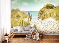 Флизелиновые 3д фото обои море 416x254 см пляж (11594VEXXXL)+клей
