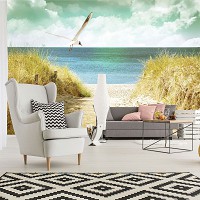 Флізелінові фото шпалери літо море 3D 254x184 см пляж (11595V4)+клей - вид 10 мініатюра