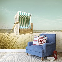 Флизелиновые 3D фото обои отдых на море 254x184 см пляж (11596V4)+клей