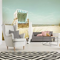 Флизелиновые 3D фотообои море 368x254 см пляж (11596V8)+клей