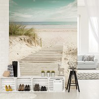 Флизелиновые 3D фотообои море 206x275 см пляж (11597VEA)+клей