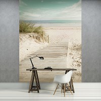 Флизелиновые 3D обои море фото 184x254 см пляж (11597V4A)+клей