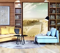 Флизелиновые 3D фото обои Светлая дорога на пляж 184x254 см (11600V4A)+клей