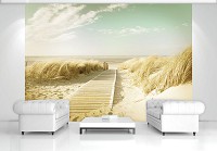 Флизелиновые фотообои море 368x254 см 3D Светлая дорога на пляж (11600V8)+клей