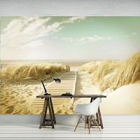 Флизелиновые фотообои море 312x219 см 3D Светлая дорога на пляж (11600VEXXL)+клей