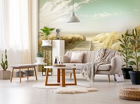 Флизелиновые фото обои море 416x254 см 3D Светлая дорога на пляж (11600VEXXXL)+клей