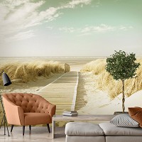 Флизелиновые фото обои море 416x254 см 3D Светлая дорога на пляж (11600VEXXXL)+клей - вид 9 миниатюра